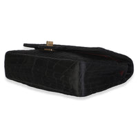 Chanel Black Croc Satin Medium Reissue 225 Flap Bag Handbag 6