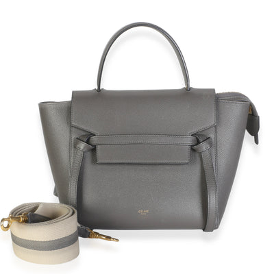 Celine Grey Grained Calfskin Micro Belt Bag Handbag id