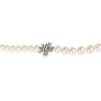 Tiffany & Co. Platinum Pearl and Diamond Diamond Bow Necklace 2