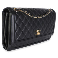 Chanel Black Quilted Lambskin 3 Compartment Jumbo Flap Bag Handbag 3
