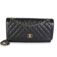 Chanel Black Quilted Lambskin 3 Compartment Jumbo Flap Bag Handbag id