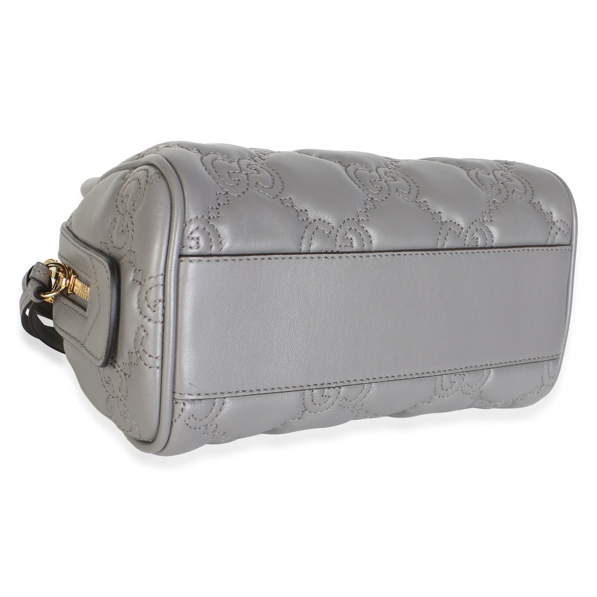 Gucci Dusty Grey GG Matelasse Calfskin Mini Bowler Bag Handbag 8