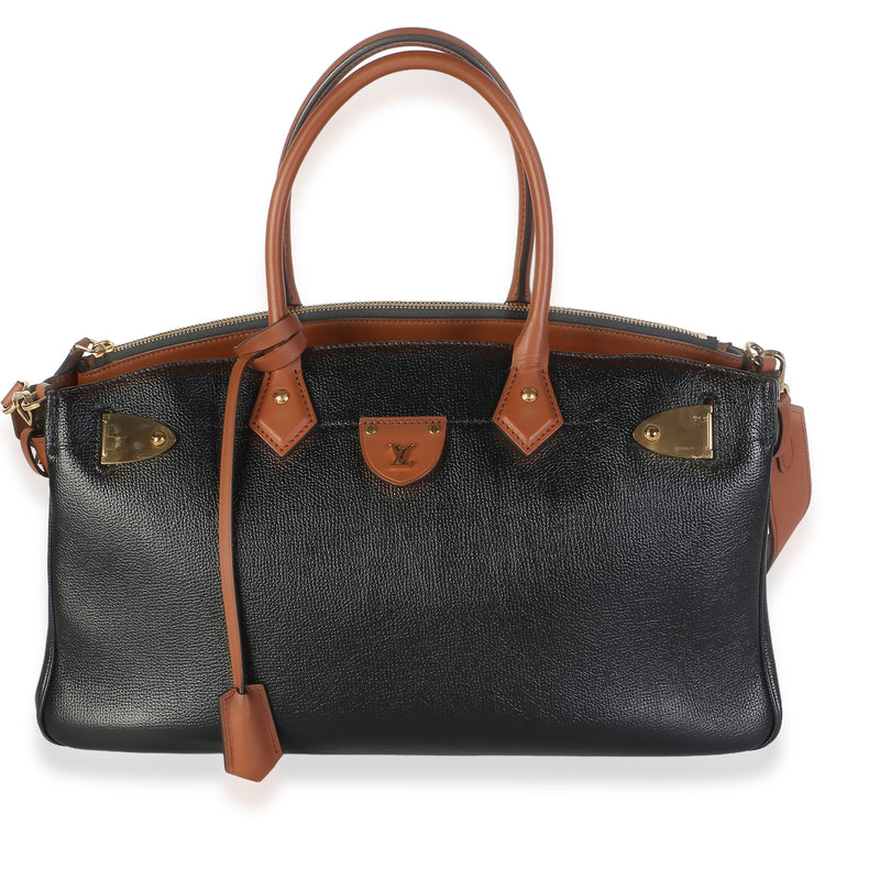 Louis Vuitton Black Tan Calfskin All Set MM Handbag id