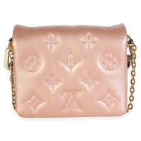 Louis Vuitton Metallic Pink Embossed Monogram Lambskin Coussin Belt Bag Handbag 4