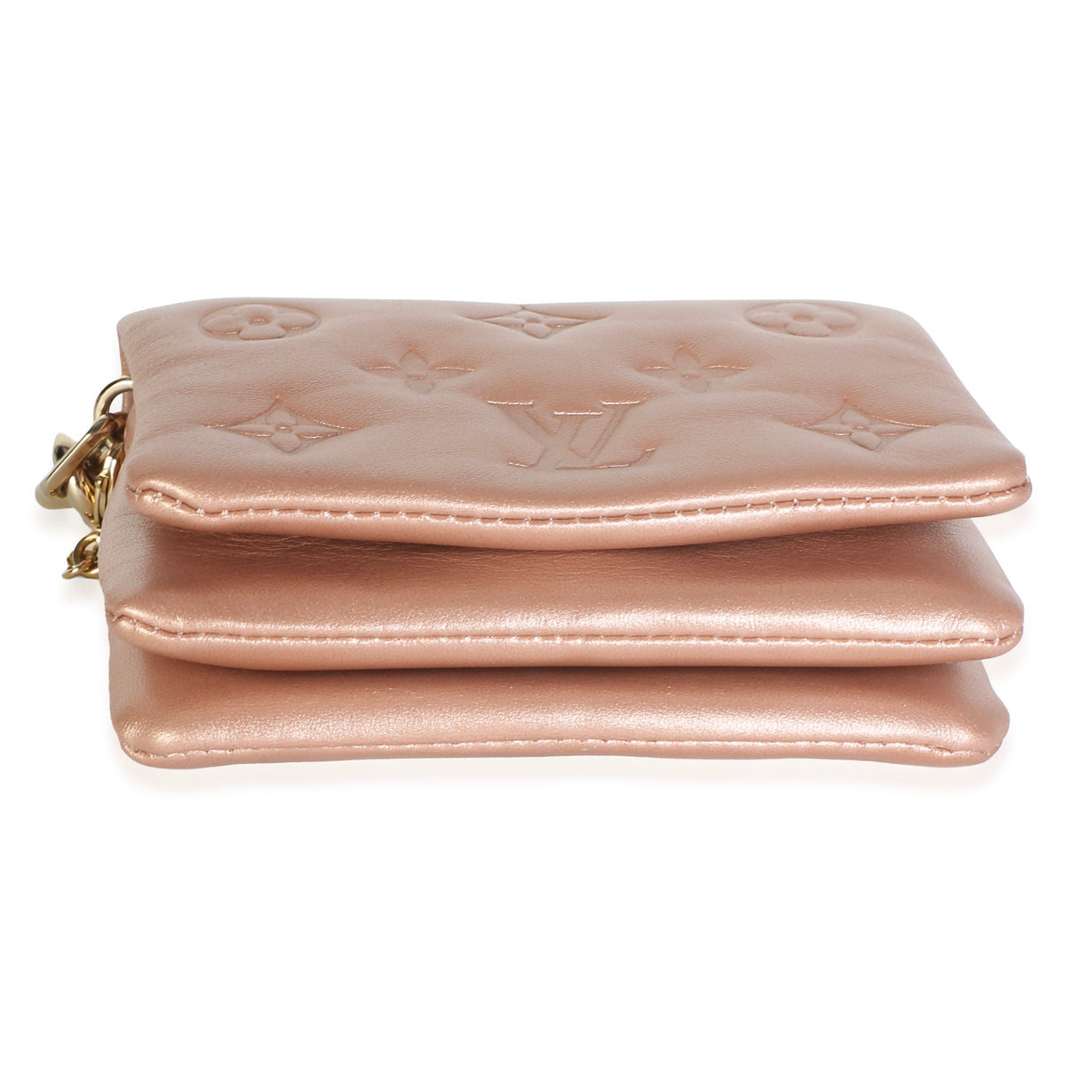 Louis Vuitton Metallic Pink Embossed Monogram Lambskin Coussin Belt Bag Handbag 5