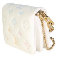 Louis Vuitton Cream Multicolor Gradient Embossed Monogram Lambskin Coussin Belt Handbag 2