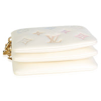 Louis Vuitton Cream Multicolor Gradient Embossed Monogram Lambskin Coussin Belt Handbag 5
