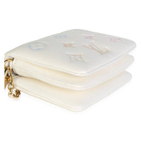 Louis Vuitton Cream Multicolor Gradient Embossed Monogram Lambskin Coussin Belt Handbag 7