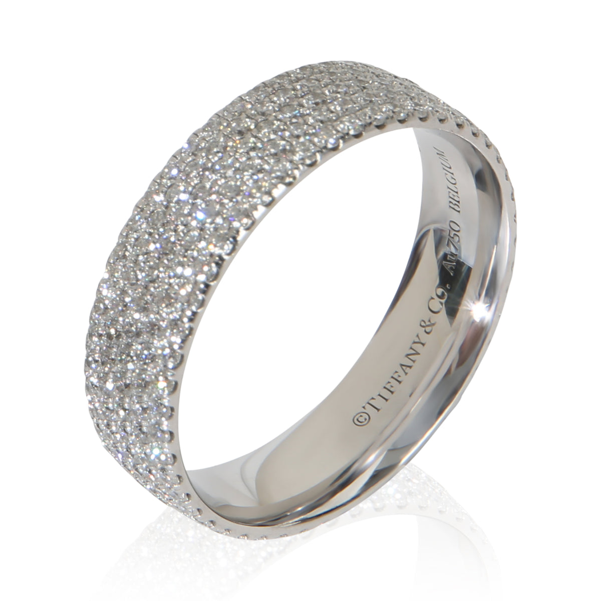 Tiffany & Co. White Gold Diamond Metro 5 Row Band