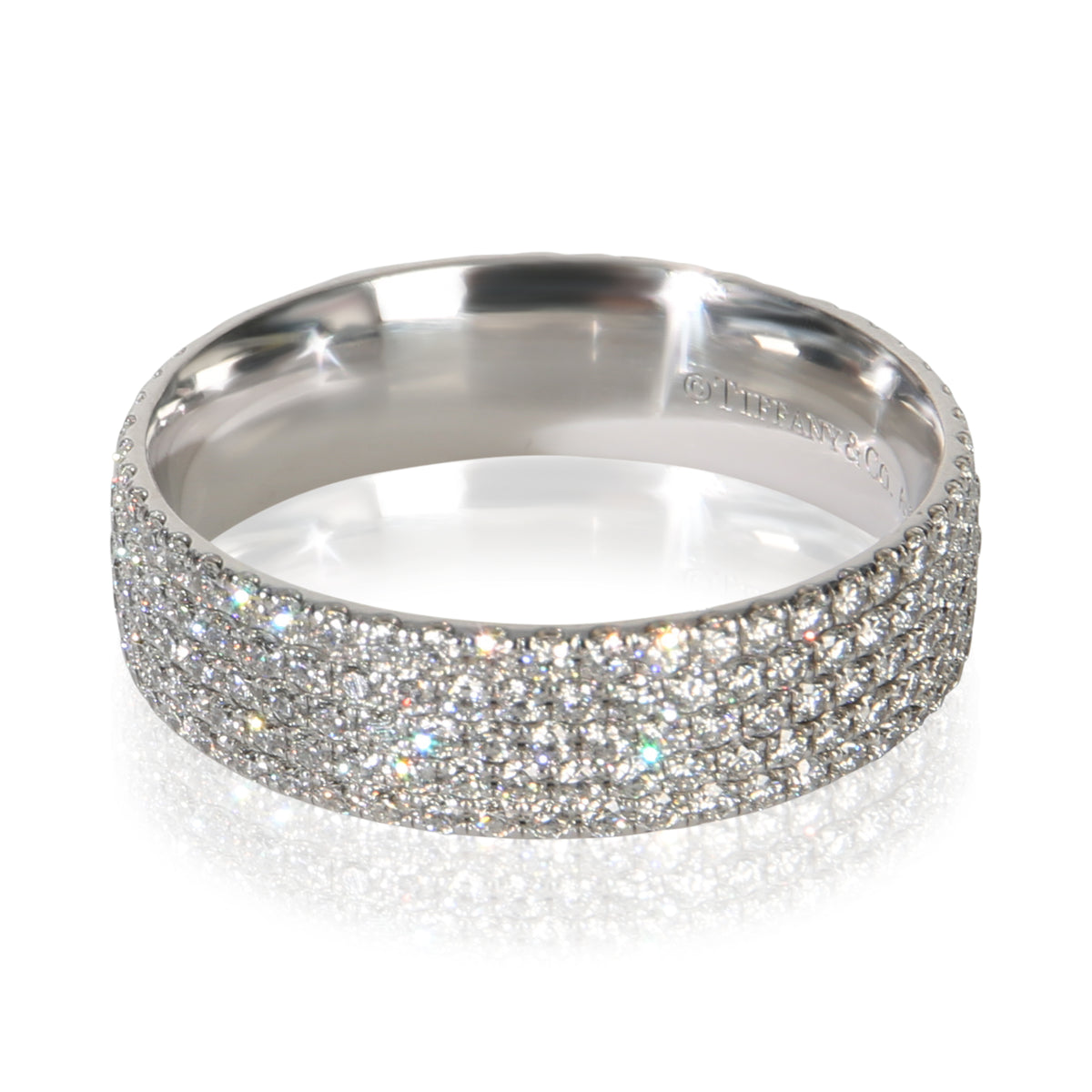 Tiffany & Co. White Gold Diamond Metro 5 Row Band