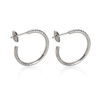 Tiffany & Co. White Gold Diamond Medium Model Metro Hoop Earrings 3