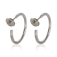 Tiffany & Co. White Gold Diamond Medium Model Metro Hoop Earrings 4