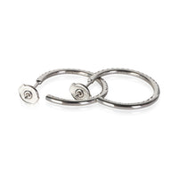 Tiffany & Co. White Gold Diamond Medium Model Metro Hoop Earrings 5