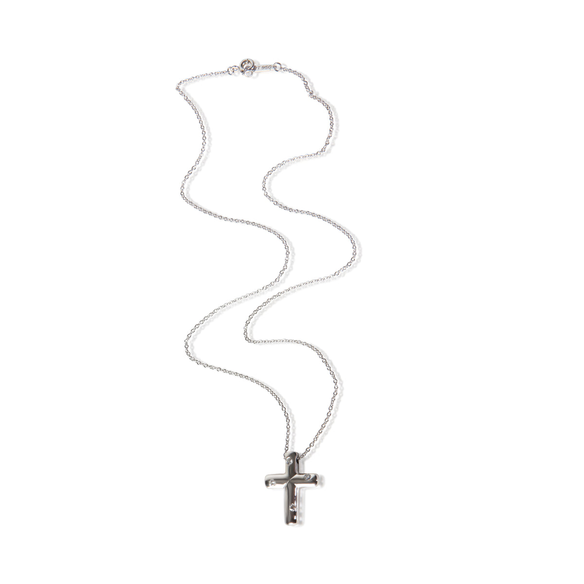 Tiffany & Co. Platinum Diamond Etoile Cross Pendant 3