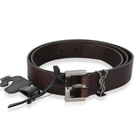 Saint Laurent Brown Oak Smooth Lambskin Cassandre Belt 75 id