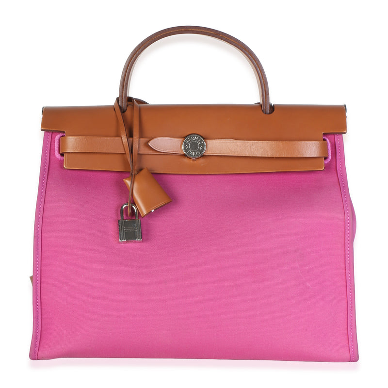 Hermès Magnolia Fauve Vache Hunter Toile Herbag Zip 31 PM Handbag id