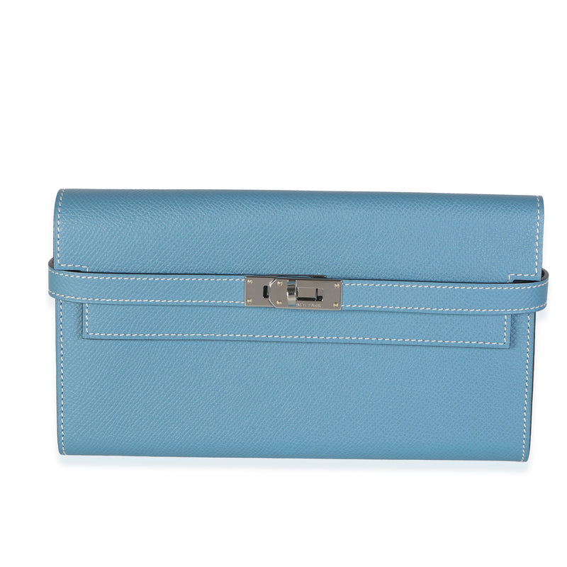 Hermès Bleu Jean Epsom Kelly Longue Wallet PHW Wallet id