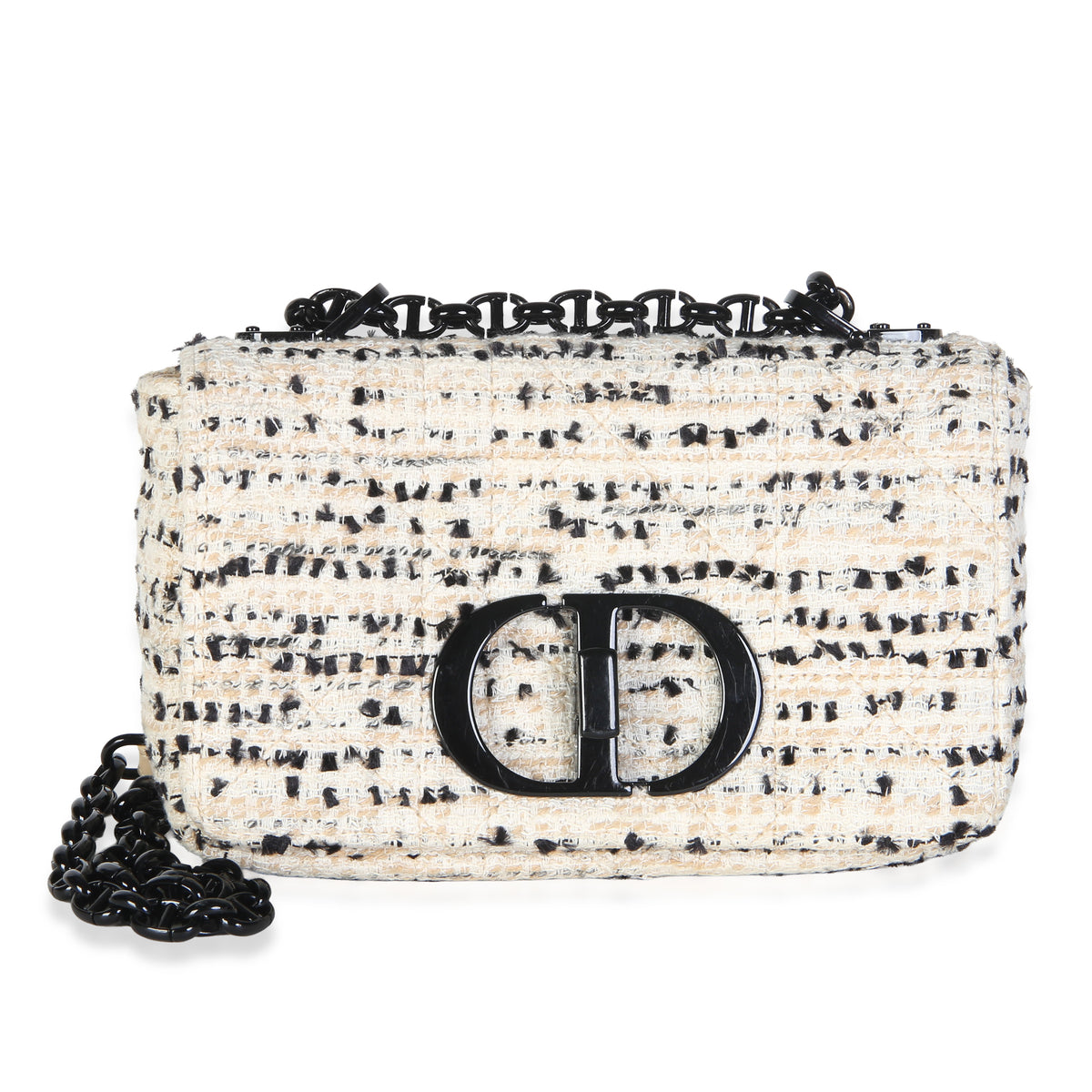 Christian Dior Light Pink Multicolor Tweed Small Caro Chain Bag Handbag id