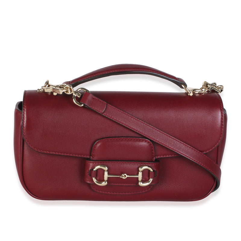 Gucci Rosso Ancora Arabella Calfskin Soft Horsebit 1955 Small Top Handle Bag Handbag id