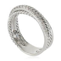 David Yurman Sterling Silver Diamond Crossover Ring