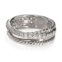 David Yurman Sterling Silver Diamond Crossover Ring