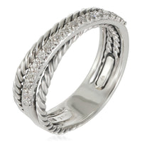 David Yurman Sterling Silver Diamond Crossover Ring