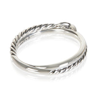 David Yurman Sterling Silver Diamond Crossover X Ring 3