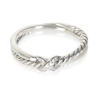 David Yurman Sterling Silver Diamond Crossover X Ring fv