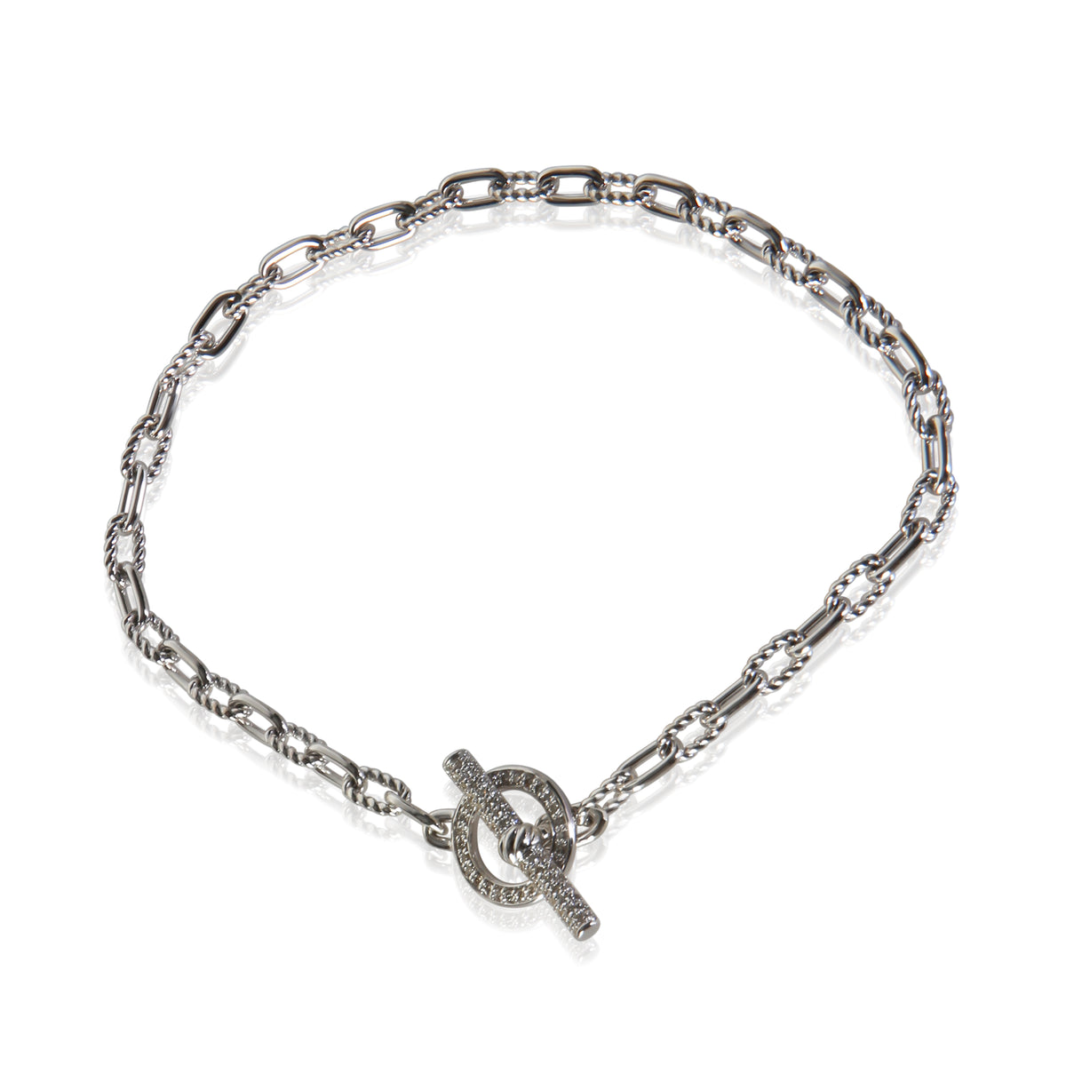 David Yurman Sterling Silver Diamond Madison Toggle Link Bracelet 2