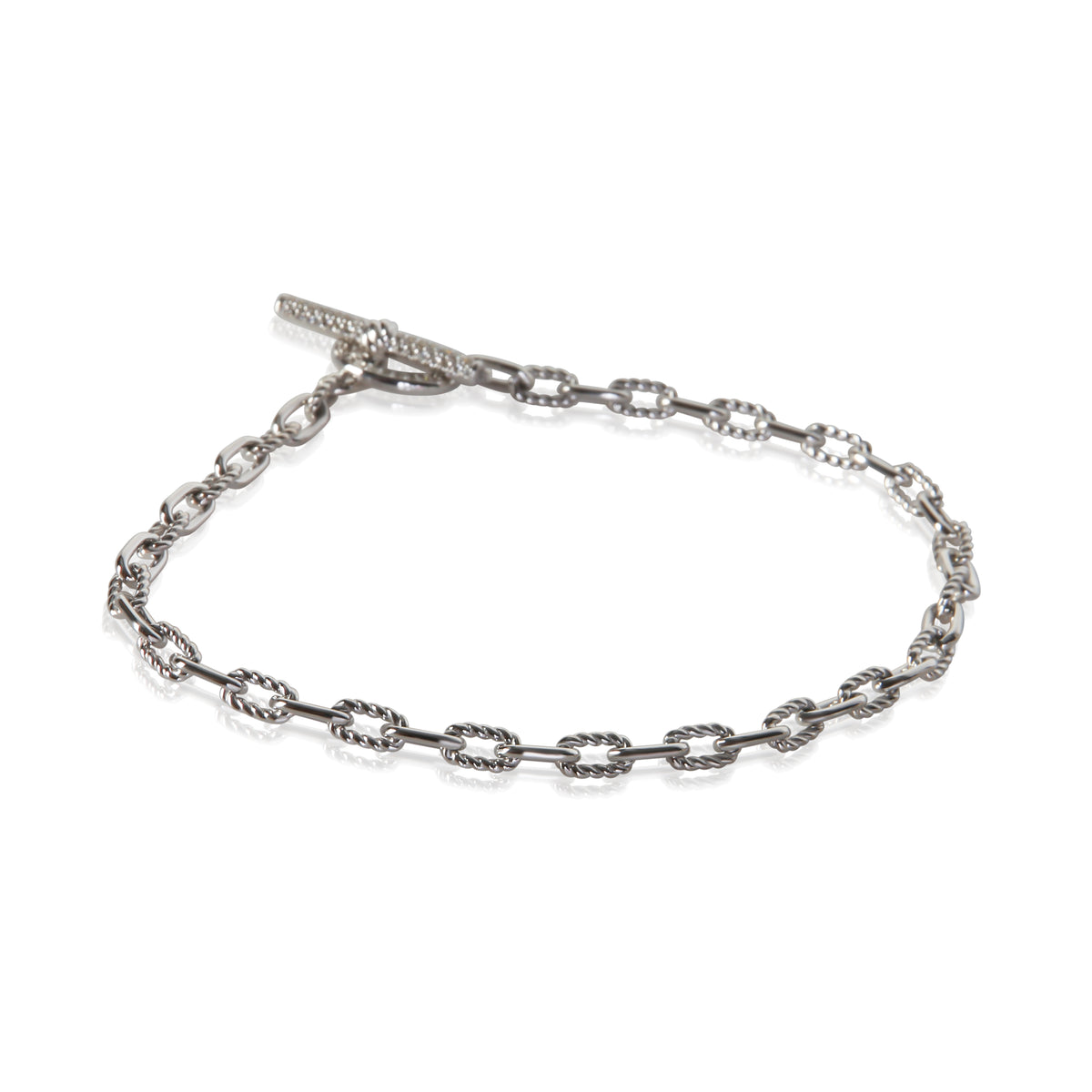 David Yurman Sterling Silver Diamond Madison Toggle Link Bracelet 3