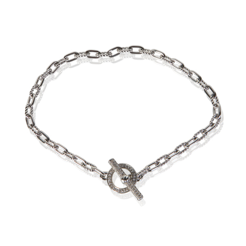 David Yurman Sterling Silver Diamond Madison Toggle Link Bracelet fv