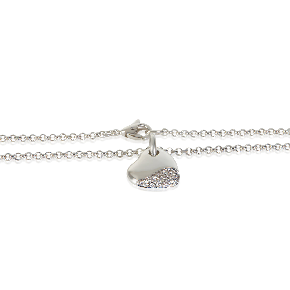 John Hardy Sterling Silver Diamond Pebble Heart Pendant 2