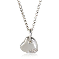 John Hardy Sterling Silver Diamond Pebble Heart Pendant fv