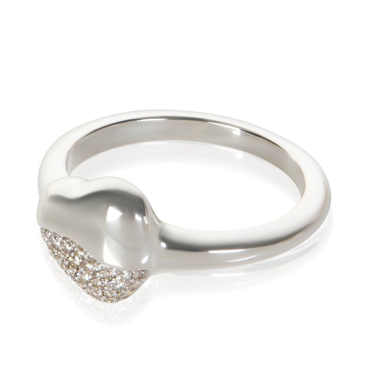 John Hardy Sterling Silver Diamond Pebble Heart Ring 2