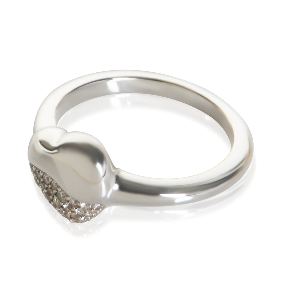 John Hardy Sterling Silver Diamond Pebble Heart Ring 3