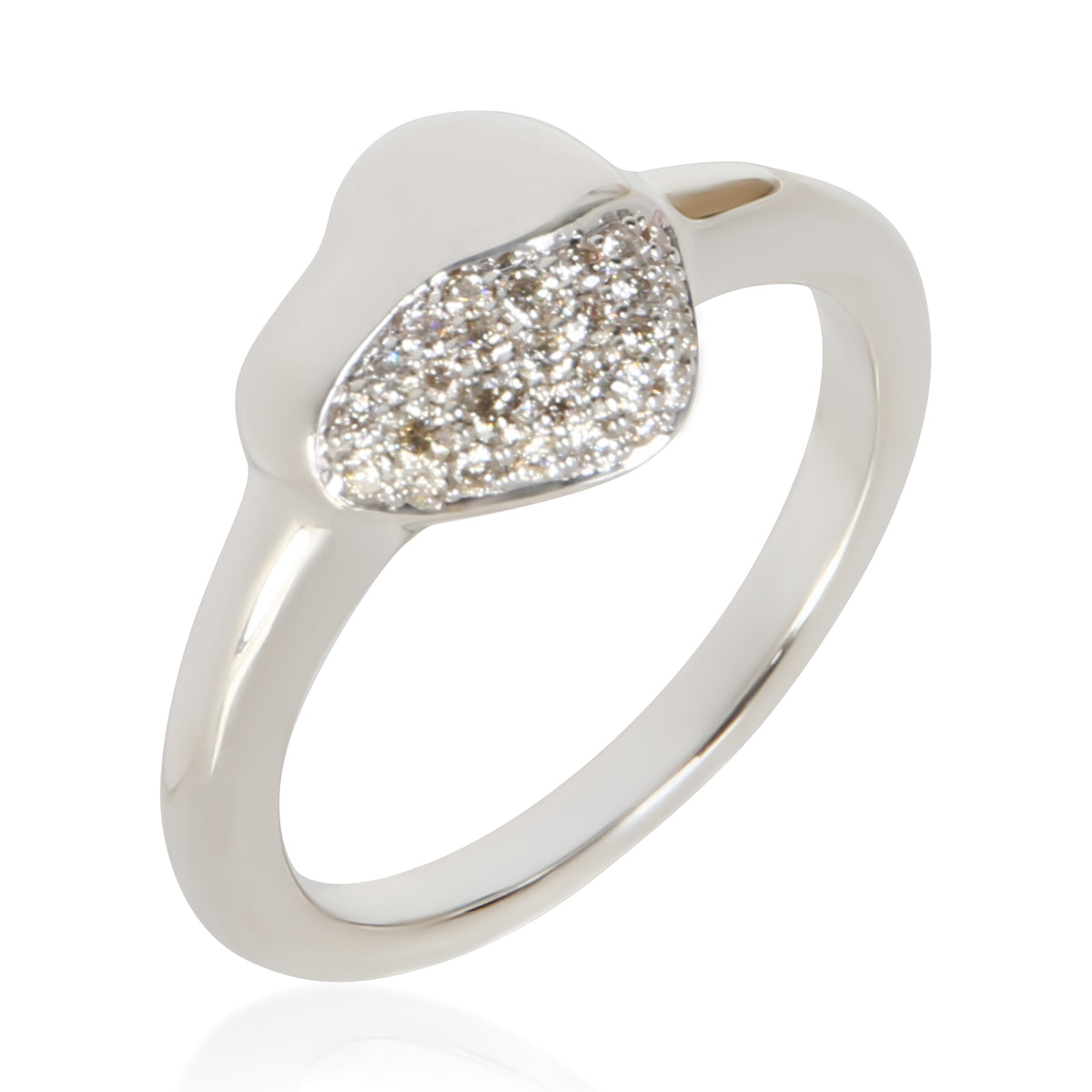 John Hardy Sterling Silver Diamond Pebble Heart Ring 5