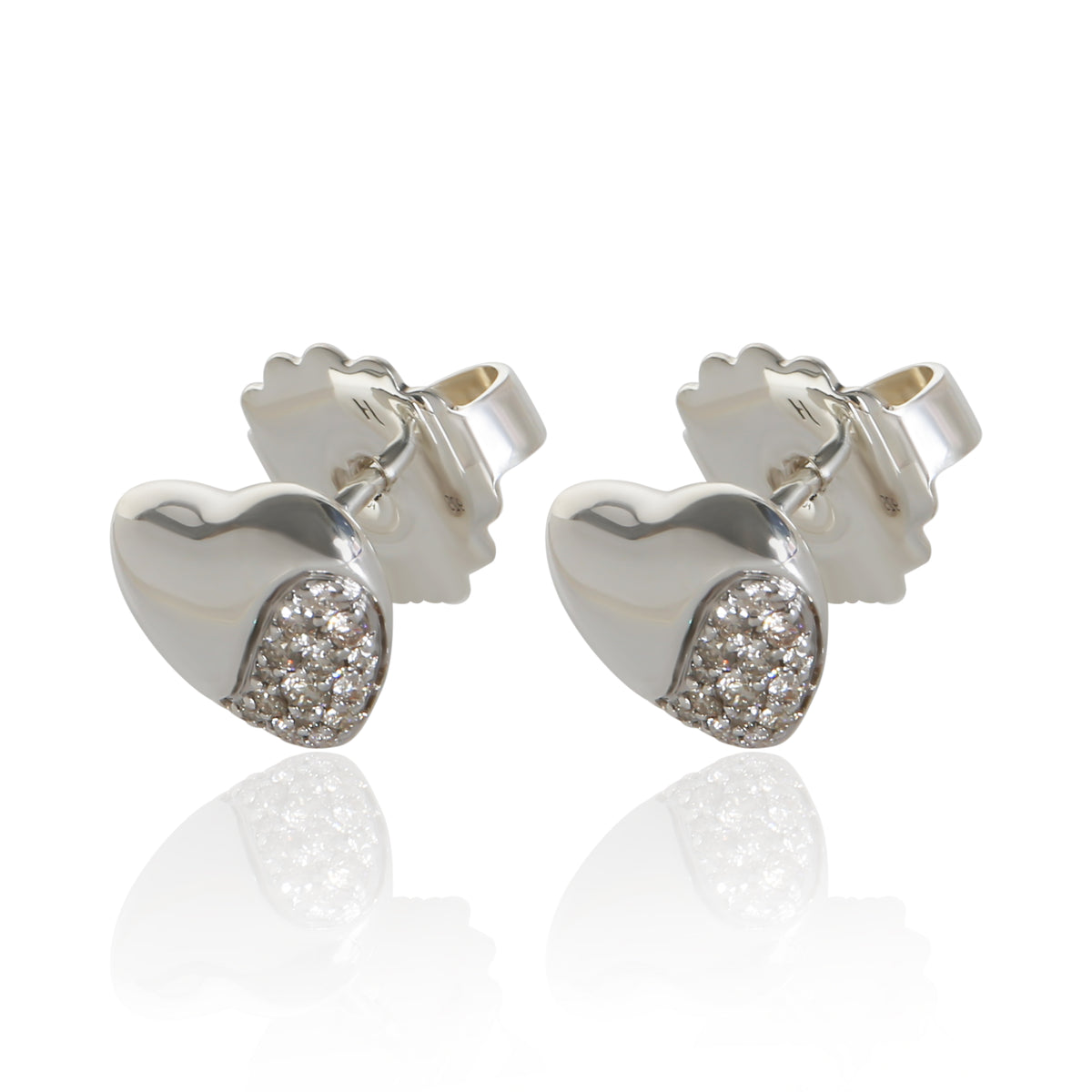 John Hardy Sterling Silver Diamond Pebble Heart Earrings 3
