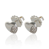 John Hardy Sterling Silver Diamond Pebble Heart Earrings 3