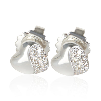 John Hardy Sterling Silver Diamond Pebble Heart Earrings fv