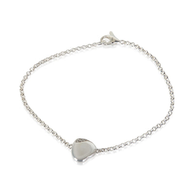 John Hardy Sterling Silver Diamond Pebble Heart Bracelet fv