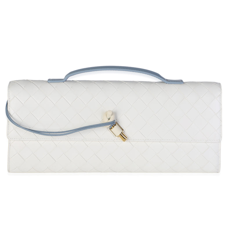 Bottega Veneta Mineral Alabaster Bicolor Intrecciato Nappa Andiamo Clutch Handbag id