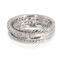 David Yurman Sterling Silver Diamond Crossover Ring