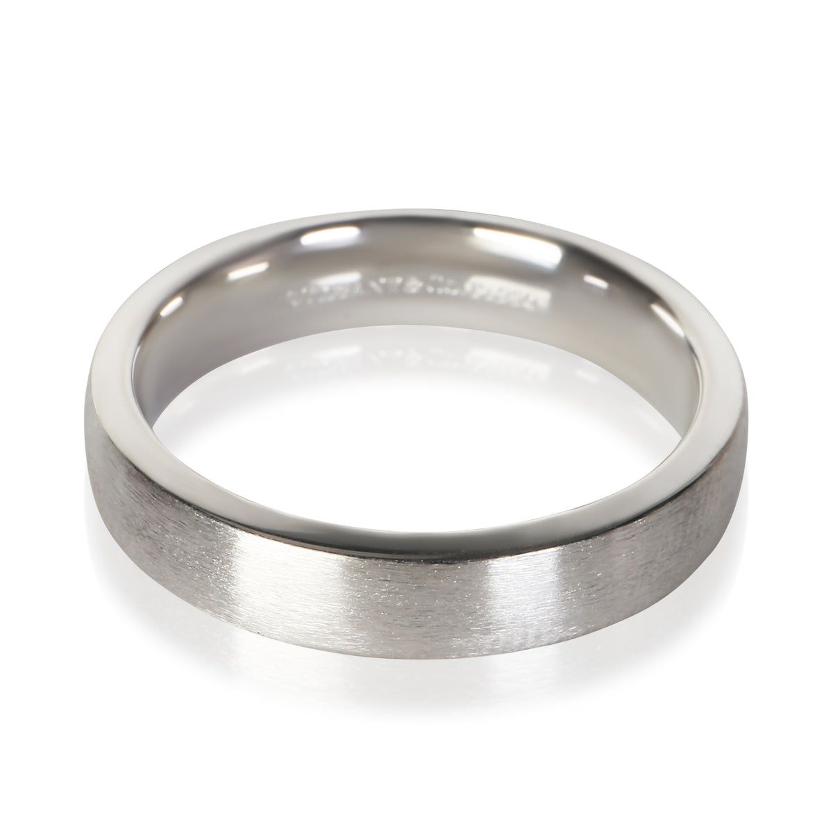 Tiffany & Co. Platinum Brushed Finish 5mm Tiffany Forever Wedding Band 2