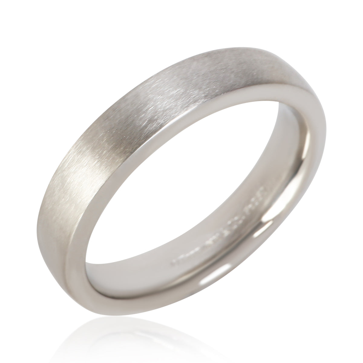 Tiffany & Co. Platinum Brushed Finish 5mm Tiffany Forever Wedding Band 5