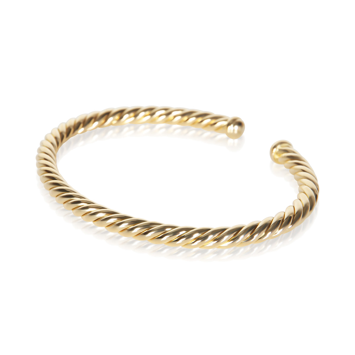 David Yurman Yellow Gold 4mm Cable Flex Bracelet 2