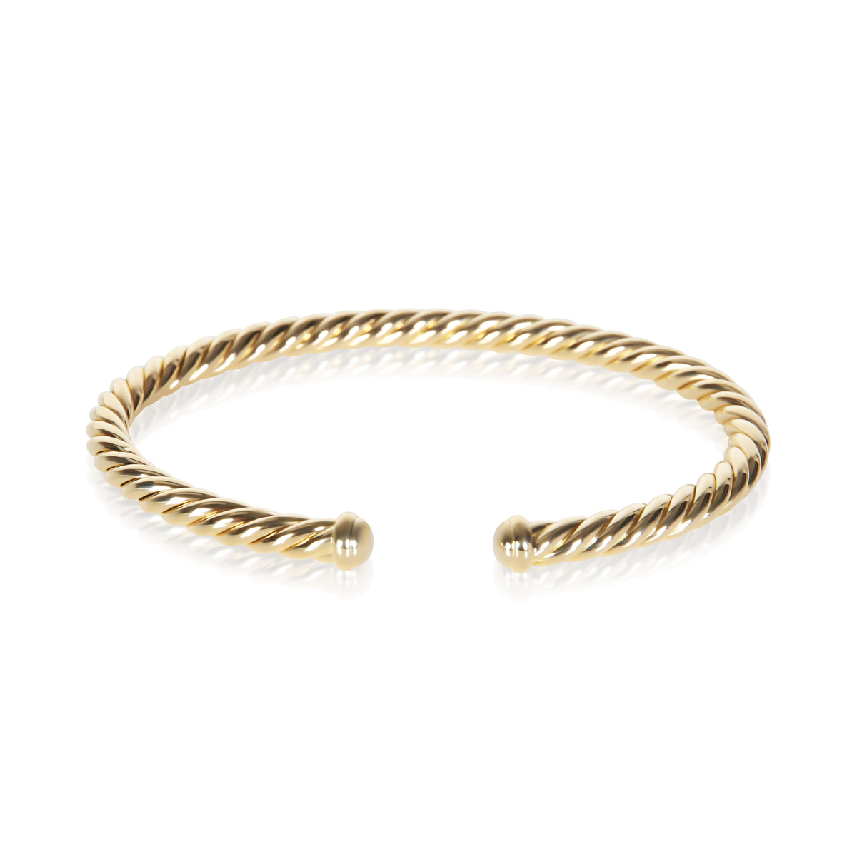 David Yurman Yellow Gold 4mm Cable Flex Bracelet 3