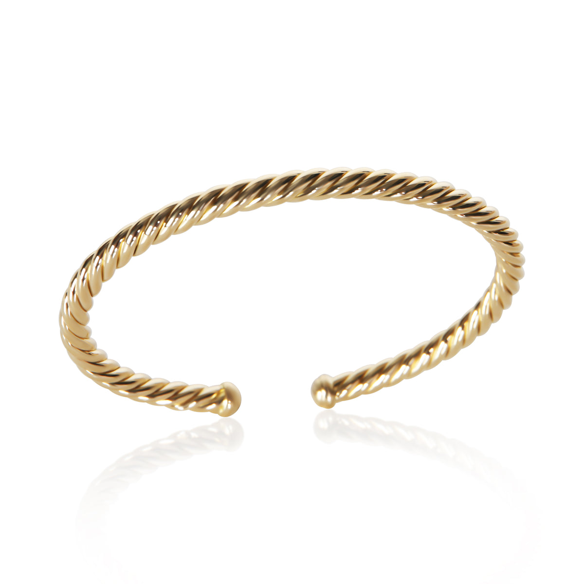 David Yurman Yellow Gold 4mm Cable Flex Bracelet 4