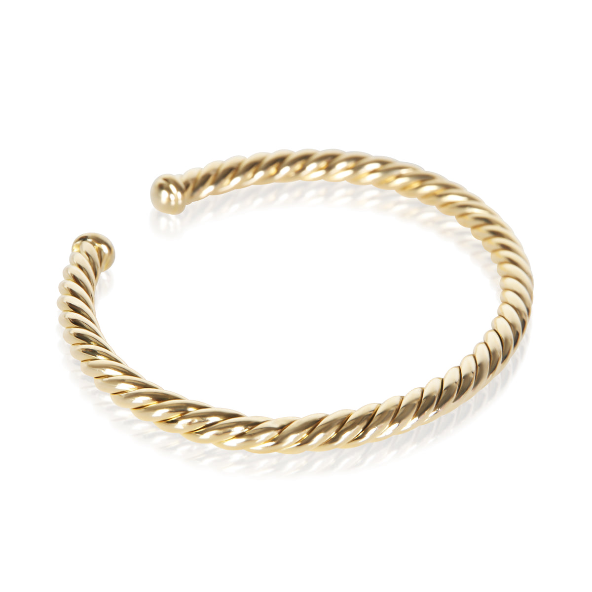 David Yurman Yellow Gold 4mm Cable Flex Bracelet 2