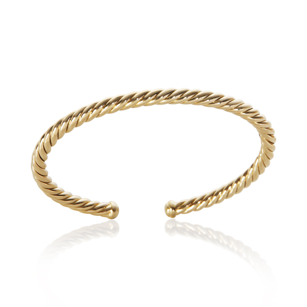 David Yurman Yellow Gold 4mm Cable Flex Bracelet 4