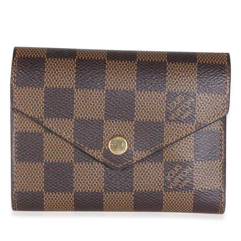 Louis Vuitton Rouge Damier Ebene Canvas Victorine Wallet Wallet id